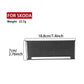 Black carbon-fiber gear shift panel trim sticker bar, shown with labeled dimensions.