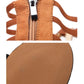 Brown high-top sandal close-up: side zipper and textured outsole