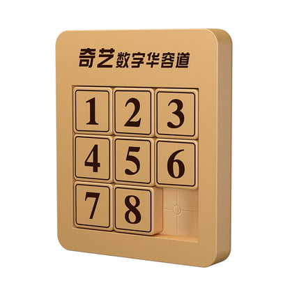 Beige magnetic number puzzle board with square tiles showing 1 to 8