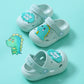 Children's light blue non-slip clogs slippers with open toe and raised footbed