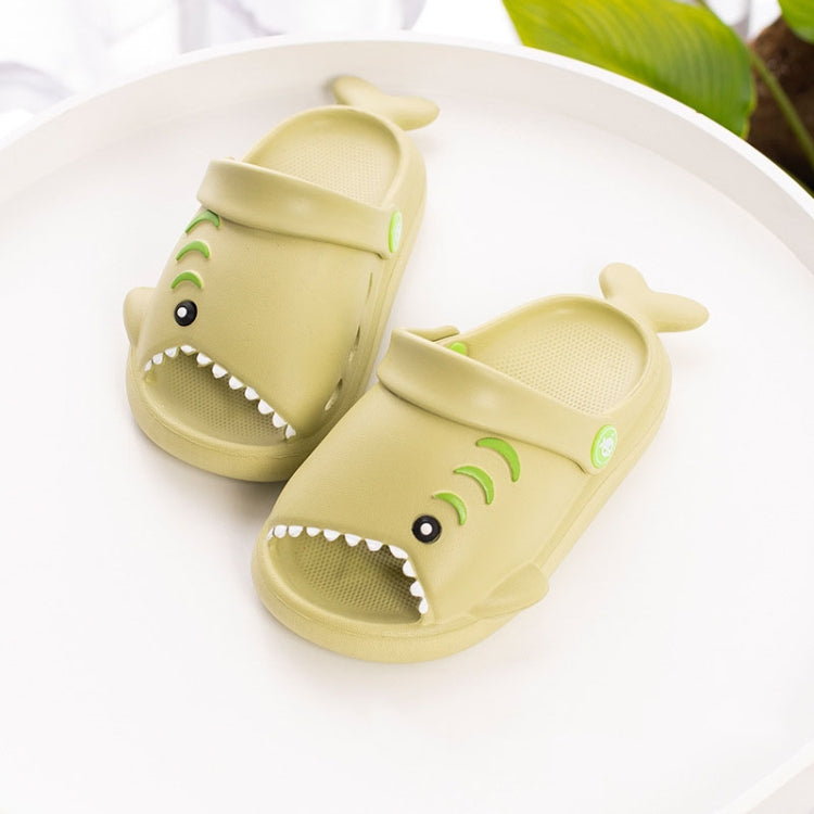 Children's yellow shark EVA slippers with non-slip soles and open-toe design