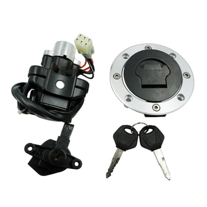 Motorcycle electric fuel tank lock set with keys and wiring connector