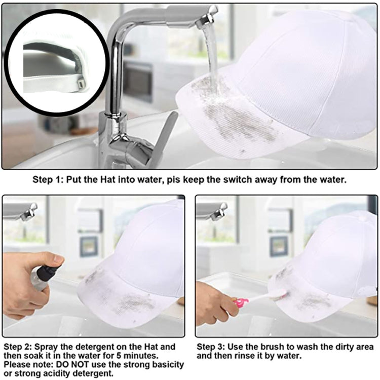 White LED fiber optic luminous cap during cleaning with faucet and sprayer