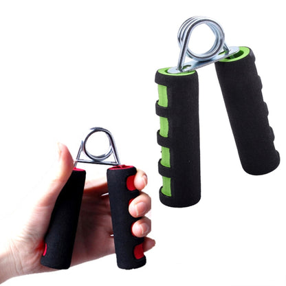 Spring finger exercise grippers (2-pack) with black foam handles, green accents, and chrome springs