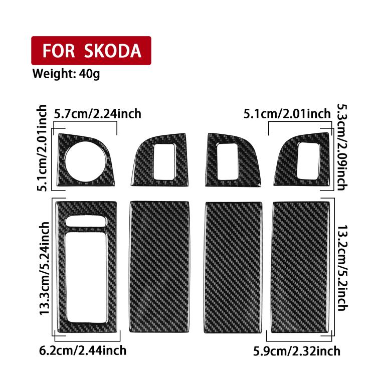 For 2017-2021 Skoda Octavia Left-Hand Drive 8pcs /Set Window Switch Panel Sticker, Left-Hand Drive