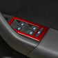 Red carbon-fiber window switch panel sticker with four switch cutouts