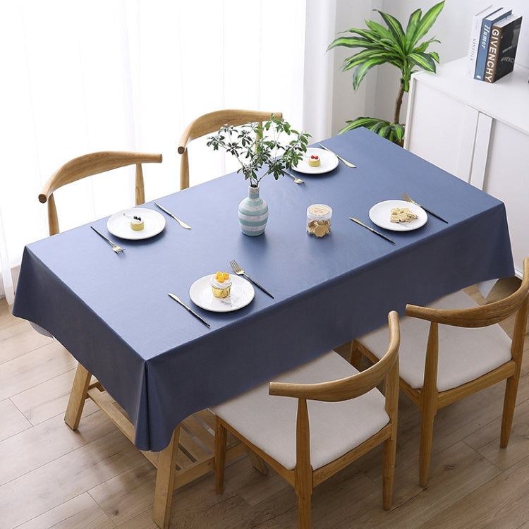 Navy blue waterproof disposable tablecloth with smooth solid finish for dining tables