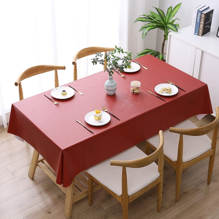 Red wine PVC waterproof disposable tablecloth, square table covering