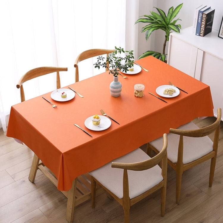 Orange PVC waterproof disposable tablecloth, square table covering