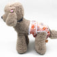 Dog anti-harassment physiological pants, white orange tiger print with gray trim