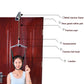 Door-mounted cervical traction setup with metal frame and hanging traction sling