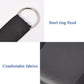 Textured black leather-look neck belt with fixed steel ring and padded panel