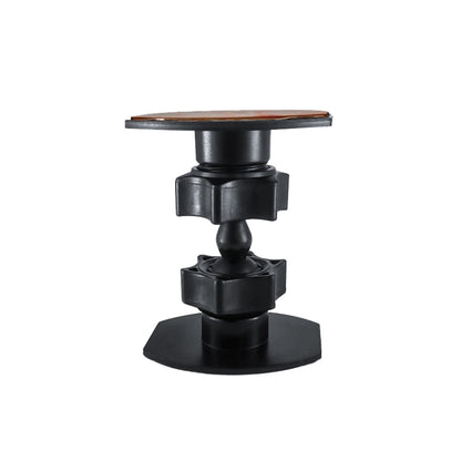 Black desktop mount bracket with phone clamp, ball joint, and screw thread post