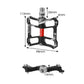 Black aluminum alloy bicycle pedal with size dimensions shown