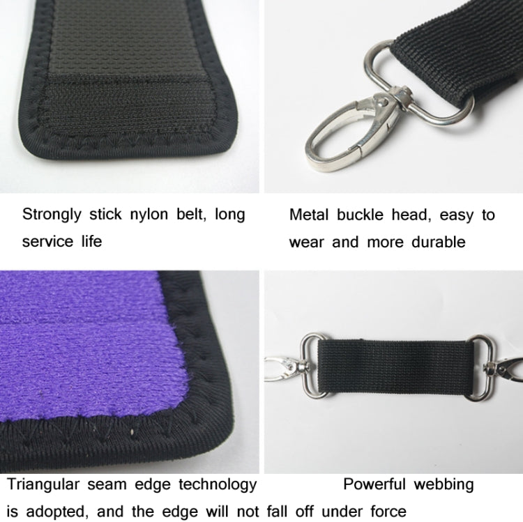 Black nylon foot drop brace with metal buckles and reinforced seam stitching details