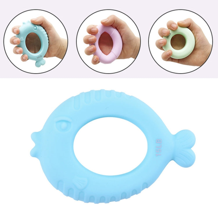 Children’s finger strength training grip ring, light blue 15LB ring device