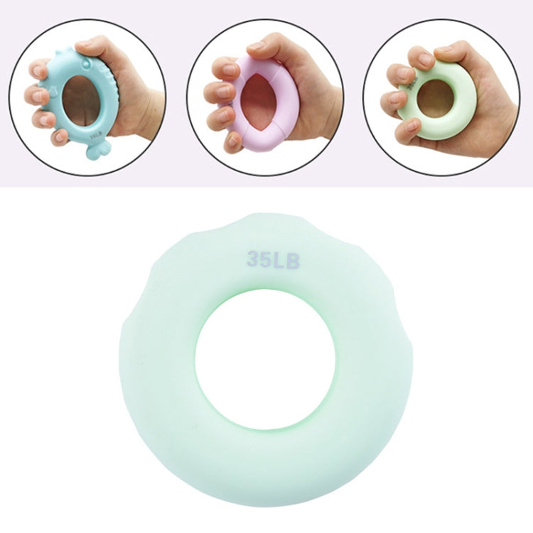 Children’s finger strength training grip ring, light green 35LB ring device