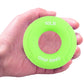 Bright green silicone finger exercise grip ring, 60LB resistance, textured grip and center hole