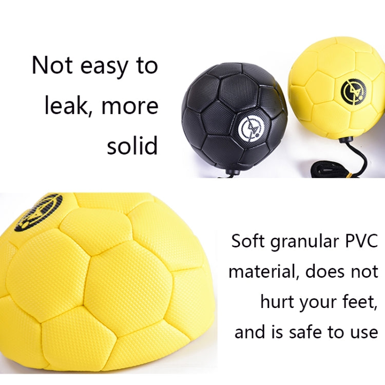 Yellow and black training footballs with soft granular PVC texture