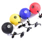 Colorful training football set with black cords and ground holders