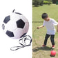 White and black kids training football with attached black rope