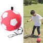 Red and white kids training football with black rope
