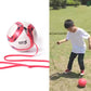Red-and-white kids training football with size label and rope