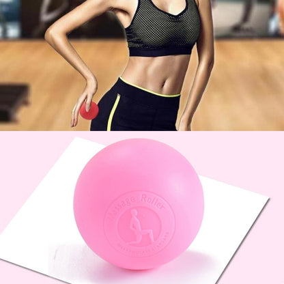 Pink silicone massage roller ball, smooth round shape