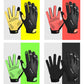 Bicycle glove color options: yellow, red, green, and black with black palms