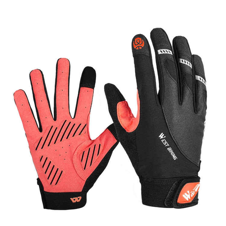 Pink pair of cycling gloves with textured palm grip and padded knuckles