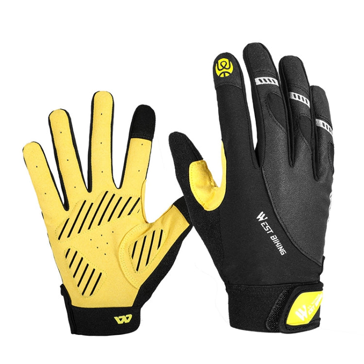 Yellow cycling gloves showing padded knuckles and grippy textured palm