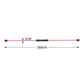 Training tremor stick showing 160 cm length and 1 cm ribbed center section