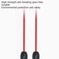 Red fiberglass training tremor stick with black end caps at both ends