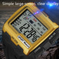 Gold digital sport watch close-up with large LCD time and day display