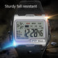 Silver digital sport watch close-up with large LCD screen and rugged case