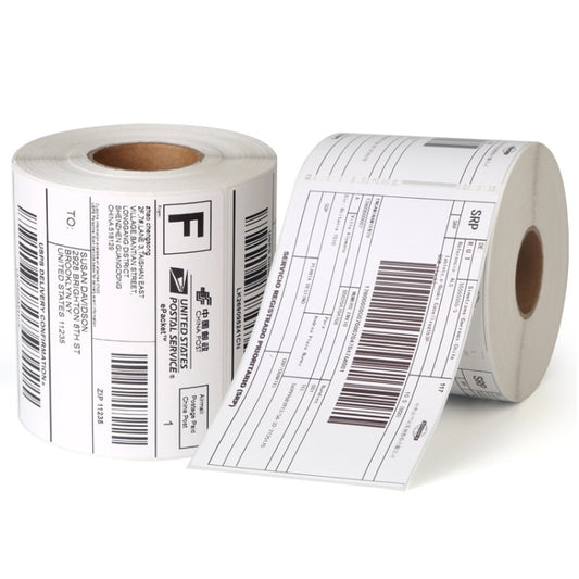 Thermal Self-Adhesive ShippingLabel Paper Is Suitable For XP-108B Printer, 100 x 100 x 500 Sheet/ Roll, 100 x 150 x 350 Sheet/ Roll