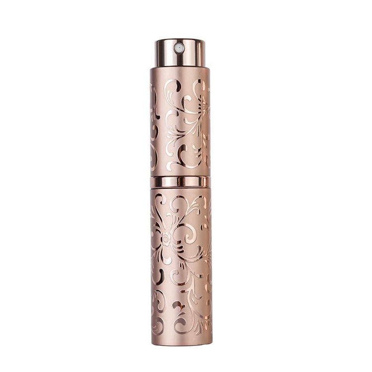 2 PCS Embossed Rotating Perfume Bottle Metal Discharge Bottle Sterilizing Alcohol Spray Bottle, 10ml