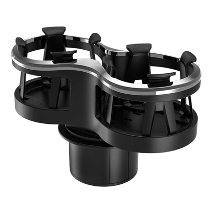 Car dual cup holder attachment with two adjustable black bottle openings