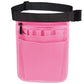 Pink medical storage waist bag with front zip pocket and divided organizer slots