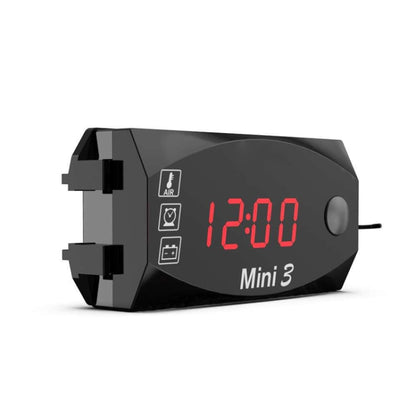 Red LED mini 3 digital voltmeter and temperature meter, large display showing 12.00