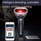 Handheld wireless barcode scanner with illuminated red scanning window