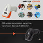 Wireless handheld barcode scanner showing white model and black model side view