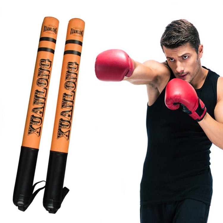 Pair PU boxing stick speed targets in bright orange with black padded ends
