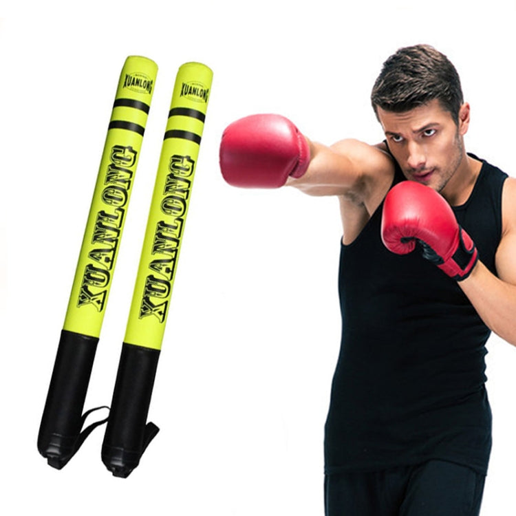 Pair PU boxing stick speed targets in fluorescent green with black padded ends