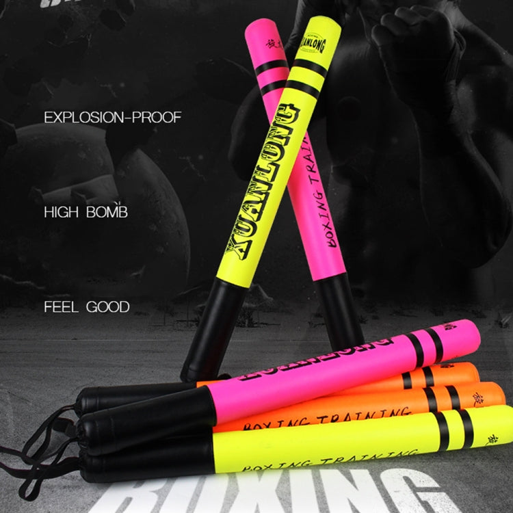 Boxing stick speed targets set with bright orange, fluorescent green, and cool pink sticks