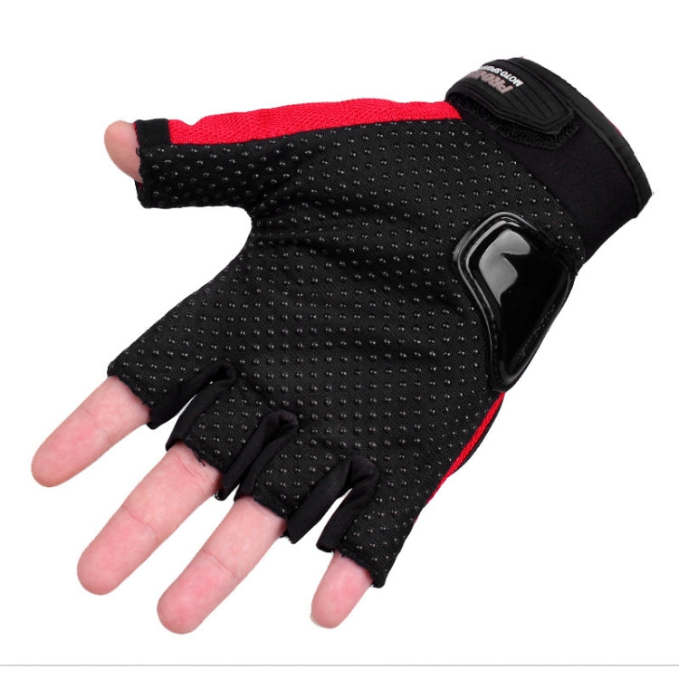 Black half-finger cycling glove with textured grip palm and padded wrist strap