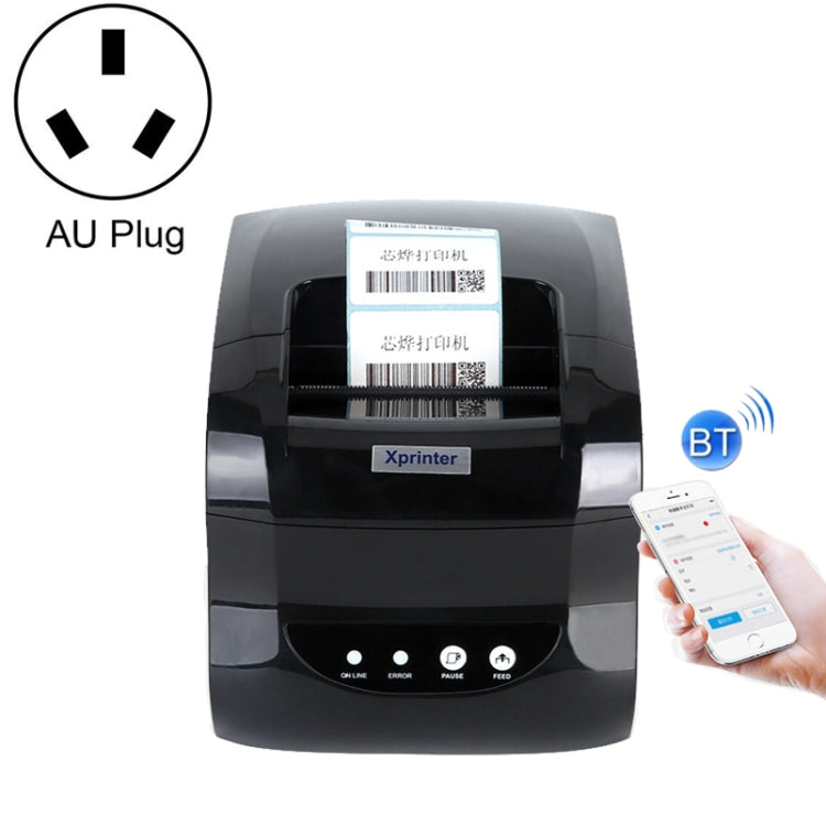 Thermal label printer with AU plug selection