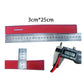Red neoprene non-slip fishing rod strap, flat with stitched channel