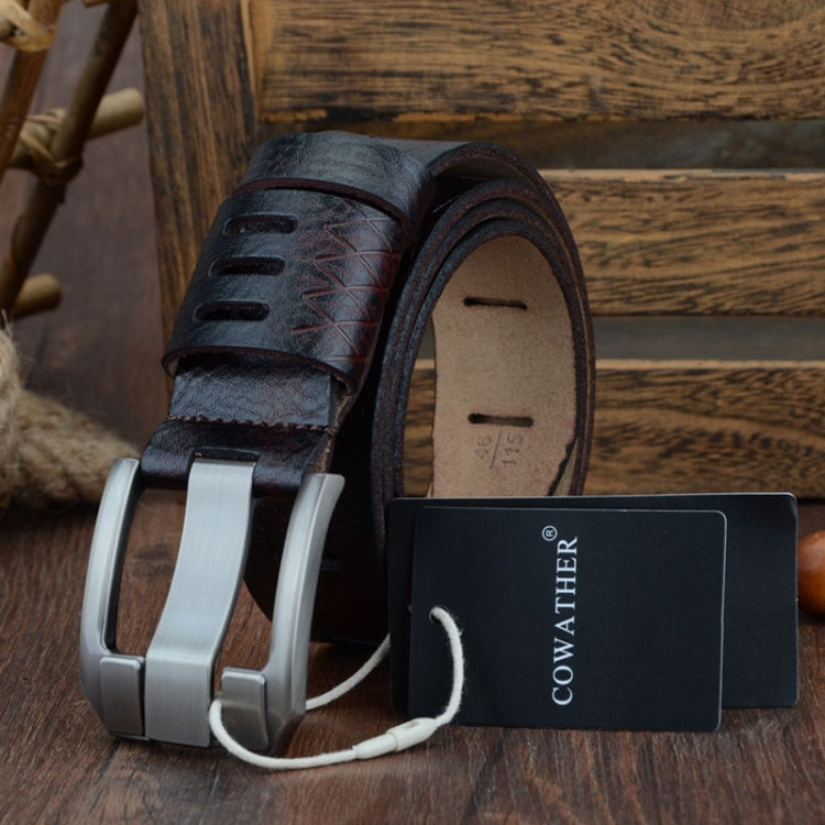 Assorted color view of two-layer leather belts with pin buckle and silver hardware