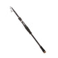 Telescopic casting rod with carbon-look blank, straight black handle, and front line guides